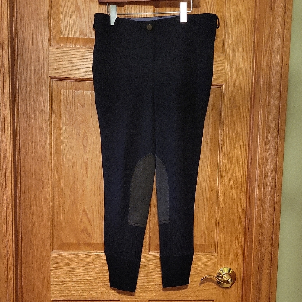 Tuffrider Black Riding Pants with Knee Patches